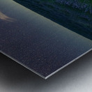 Beautiful Lavender fields in Brihuega at night Metal print